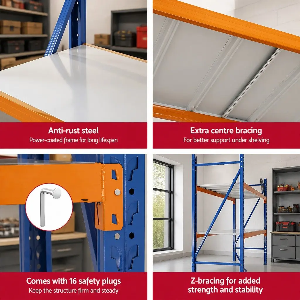 Garage Shelving Unit Heavy Duty Storage Rack 2.4M x 2M Blue