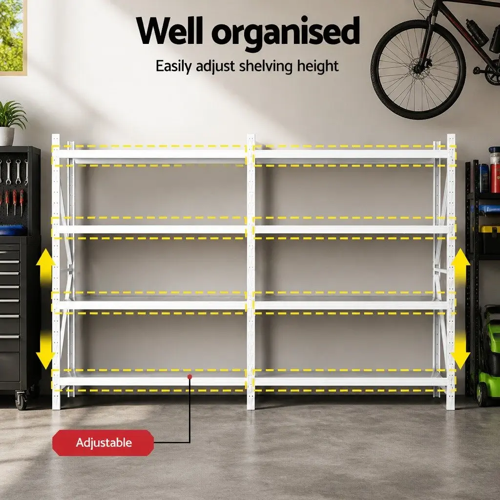 Garage Shelving Unit Heavy Duty Storage Rack 3m x 2m White