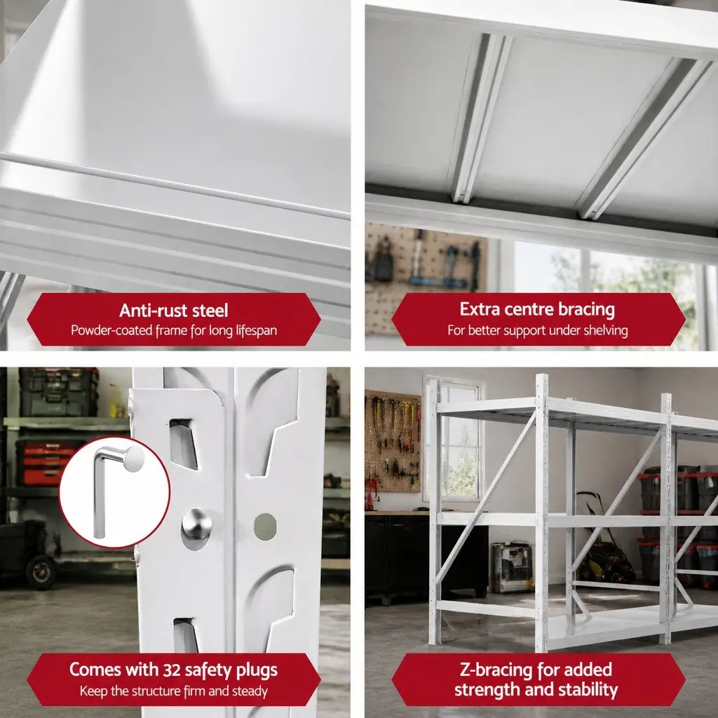 Garage Shelving Unit Heavy Duty Storage Rack 3m x 2m White