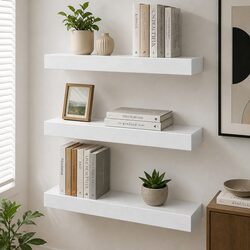 Practical 3-Piece Floating Wall Shelf for Everyday Use