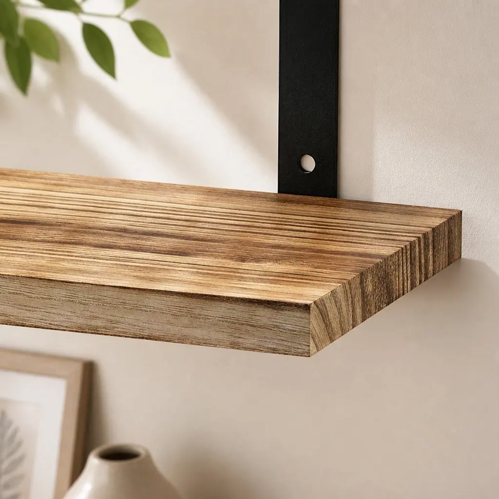 Floating Wall Shelves Set 3 Piece Storage Display Brown