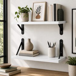 Floating Wall Shelves 2Pcs Deep Mounted Display Storage Bedroom Living Room