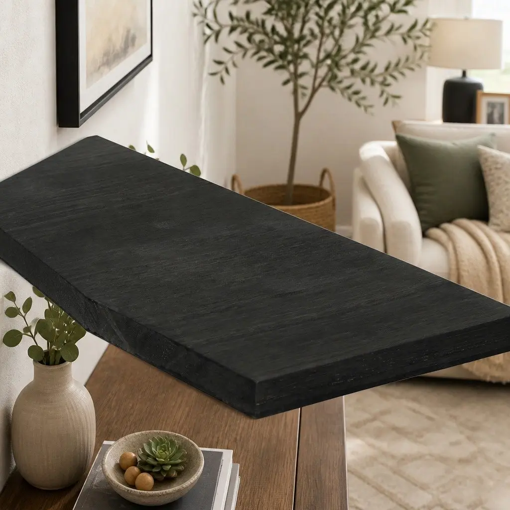 Corner Floating Shelves L-Shaped Wall-Mounted Storage 3 Piece Black