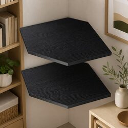 Corner Shelves Wall Mounted 2 Pc Set Storage Display Rack Floating Bedroom