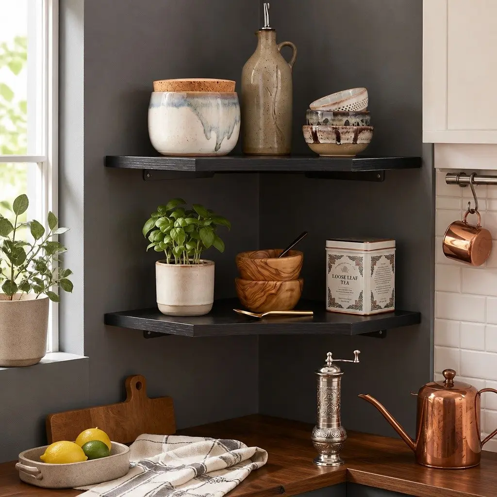 Wall Mounted Corner Shelves for Home Use