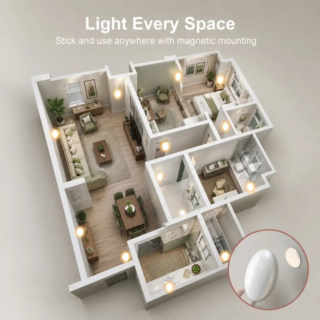 Motion Sensor Night Light with Adjustable Modes