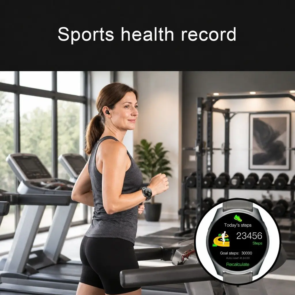 Smart Watch with Pop-Up Earbuds 1.43 inch Round Display 4G Music Storage