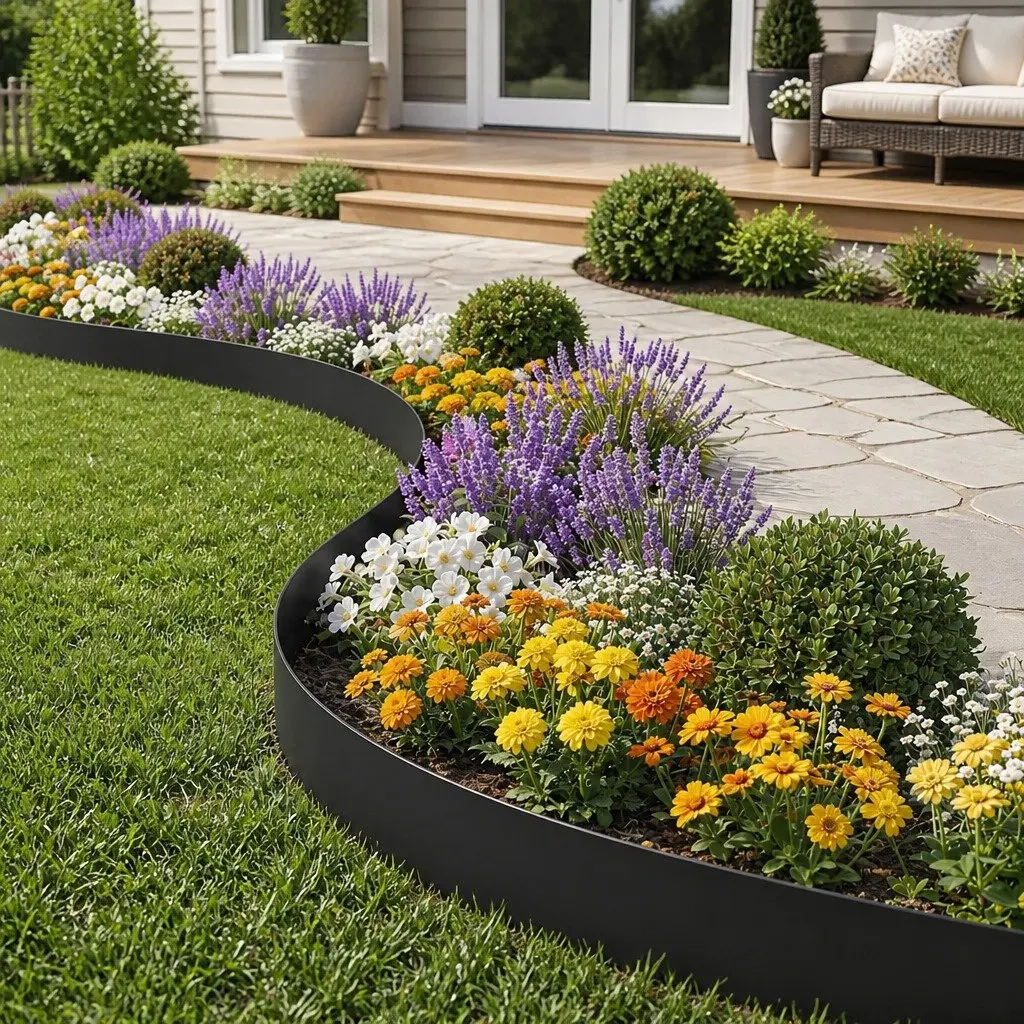 Black Garden Edging with Easy Installation