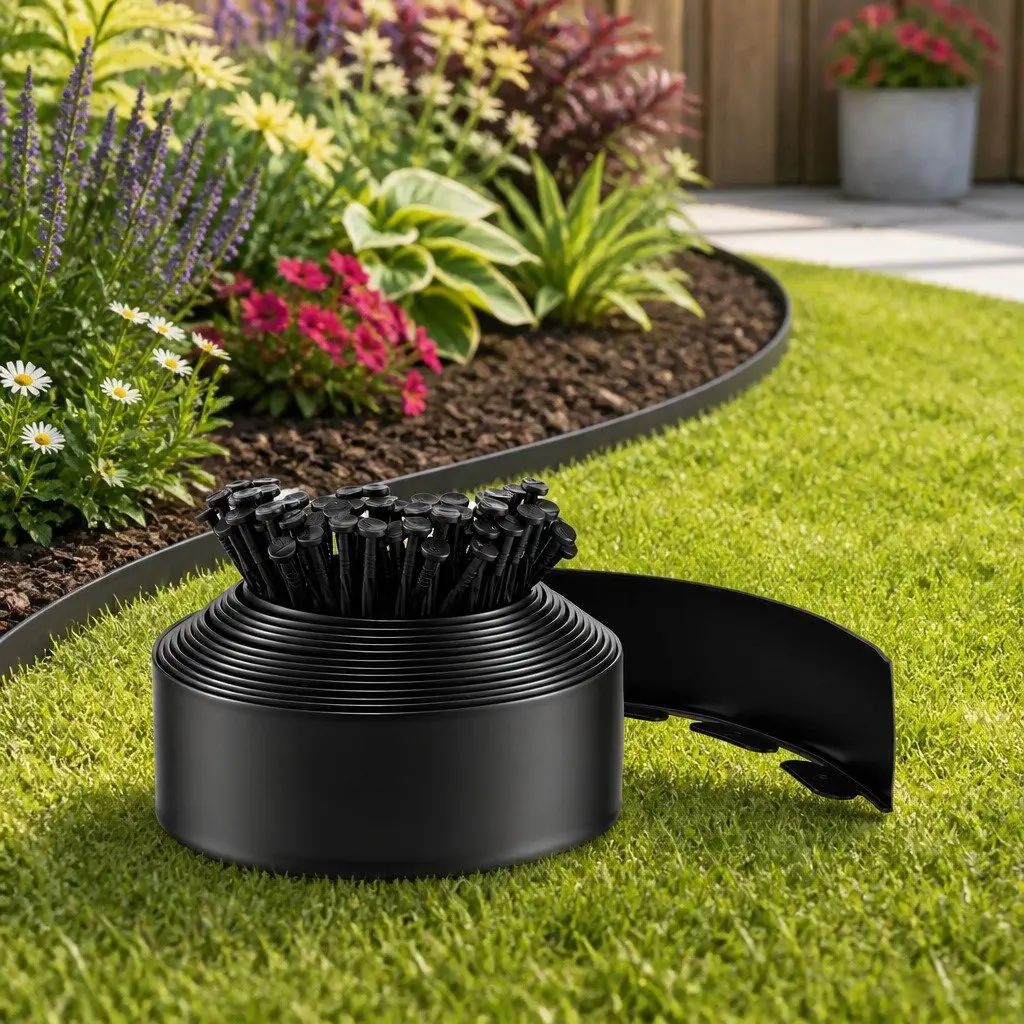 Black Garden Edging with Easy Installation