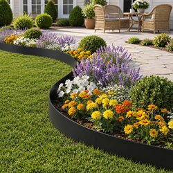 Garden Edging 60ft 30pcs Flexible Plastic Lawn Border Black Landscape Edging