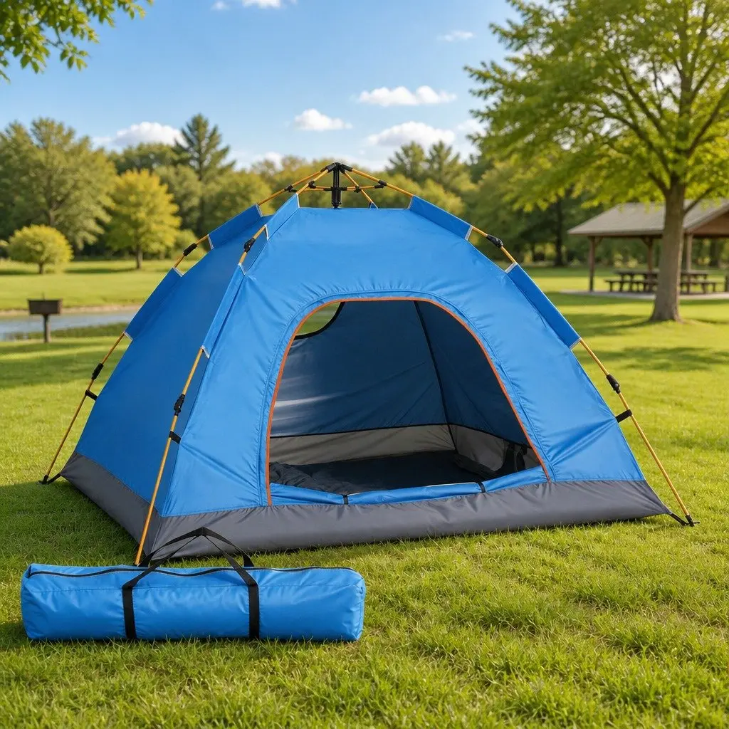Pop Up Camping Tent 2 to 3 Person Outdoor Hiking Festival Blue