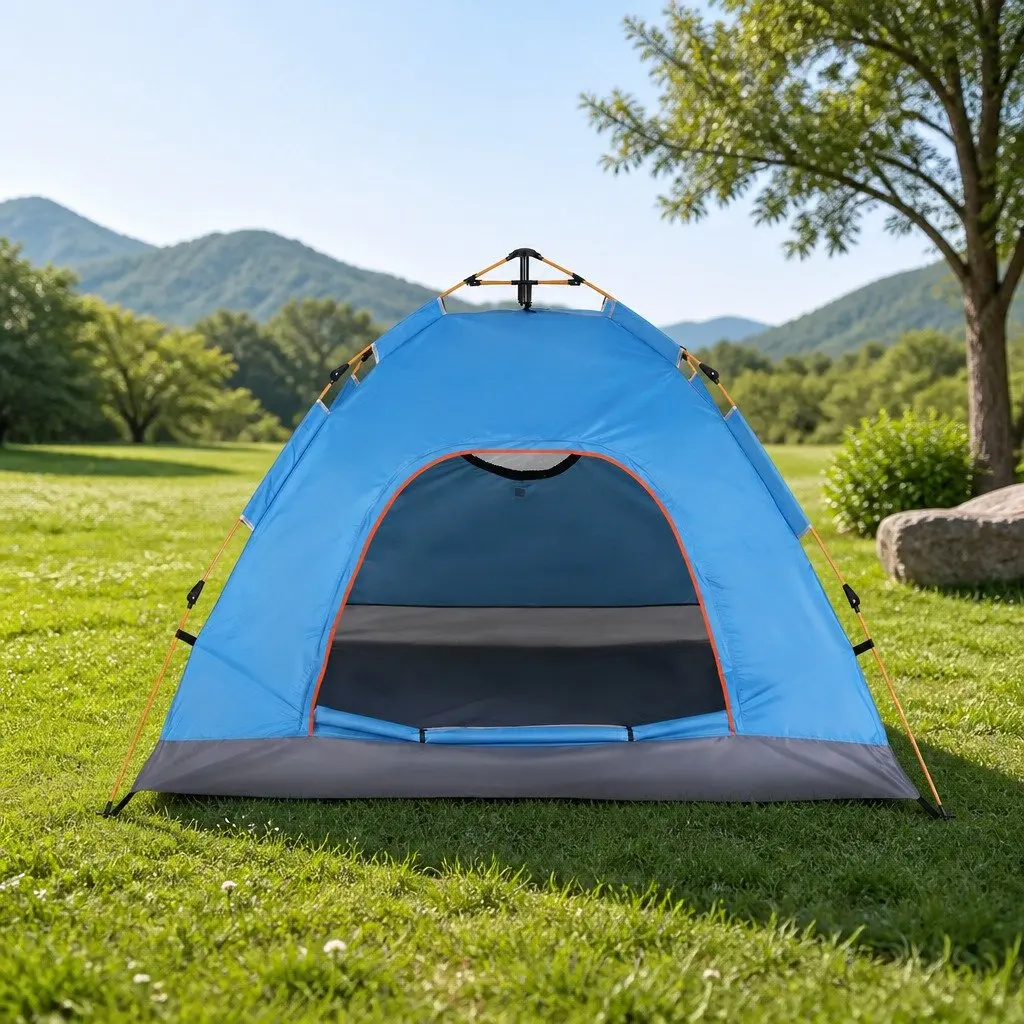 Pop Up Camping Tent 2 to 3 Person Outdoor Hiking Festival Blue