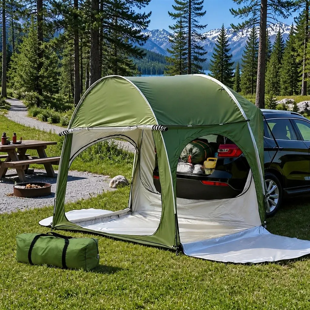 Green Camping Tent for SUVs and Hatchbacks