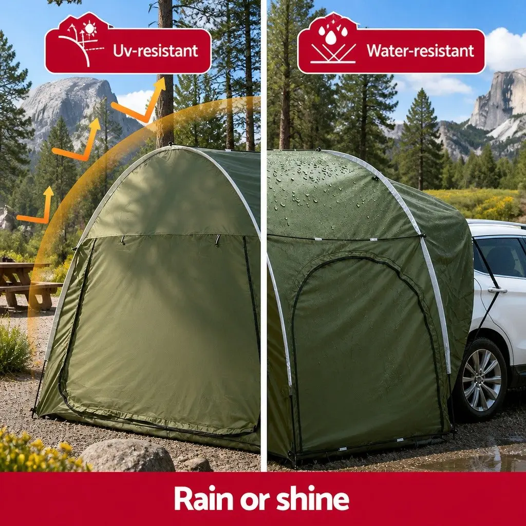 Green Camping Tent for SUVs and Hatchbacks