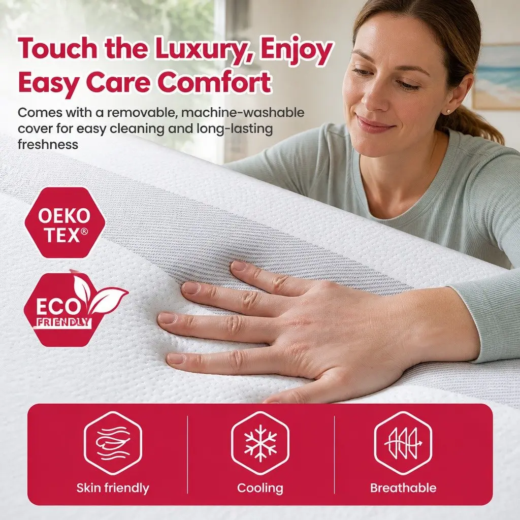 King Size Memory Foam Mattress Medium Soft 20cm Gel Infused White Reversible