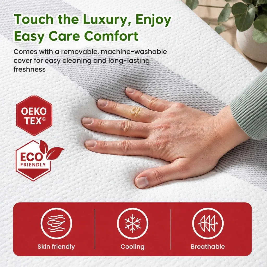 Single Memory Foam Mattress 20cm Gel-Infused Medium Soft Reversible White