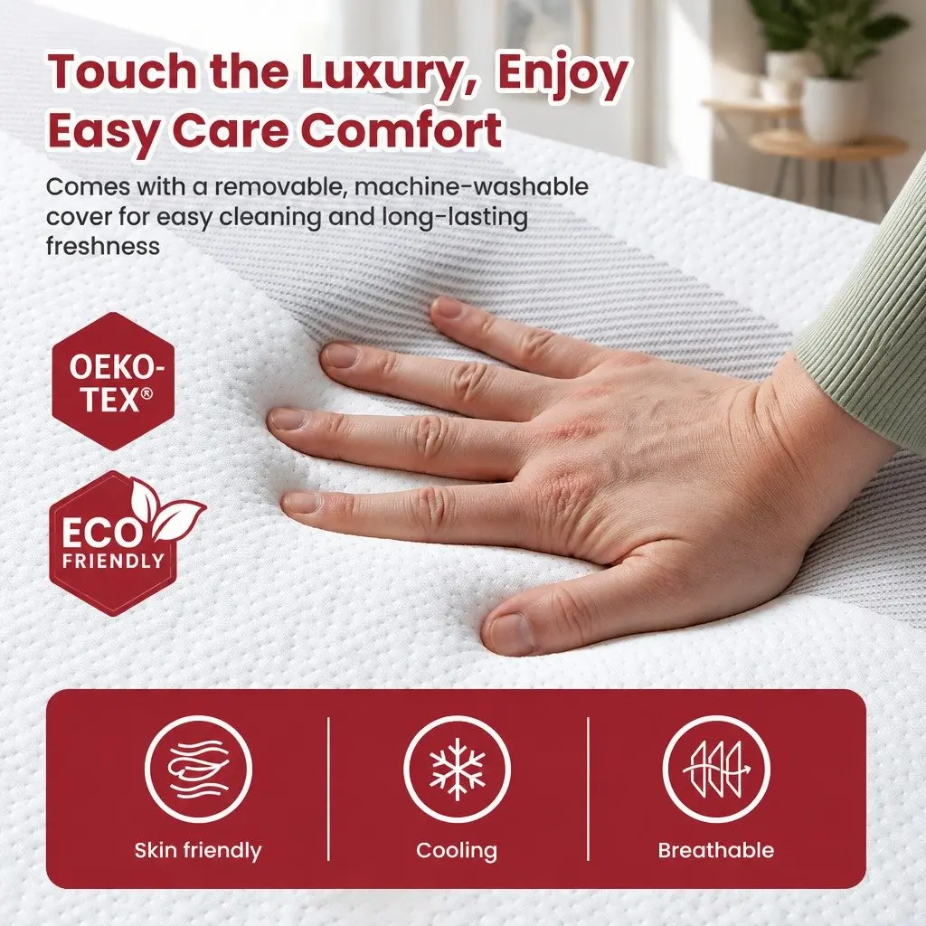 King Single Mattress Reversible Memory Foam 25cm Gel-Infused Medium Firm