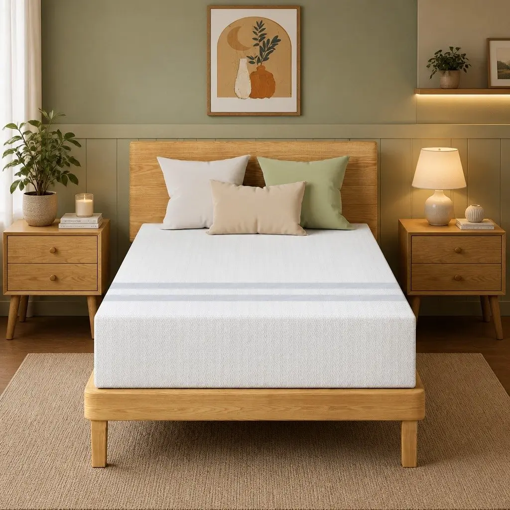Single Memory Foam Mattress Medium Firmness 25cm White Gel-Infused Reversible