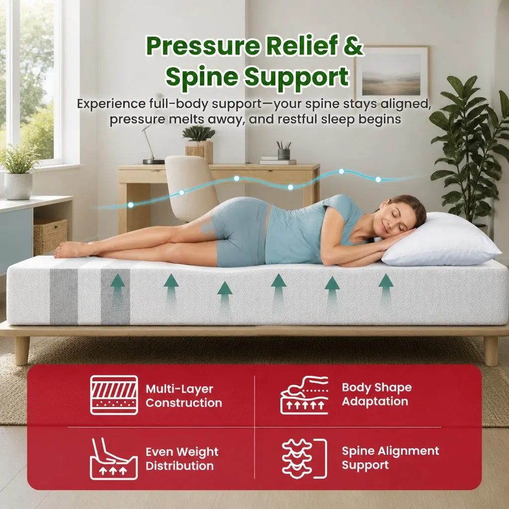Single Memory Foam Mattress Medium Firmness 25cm White Gel-Infused Reversible