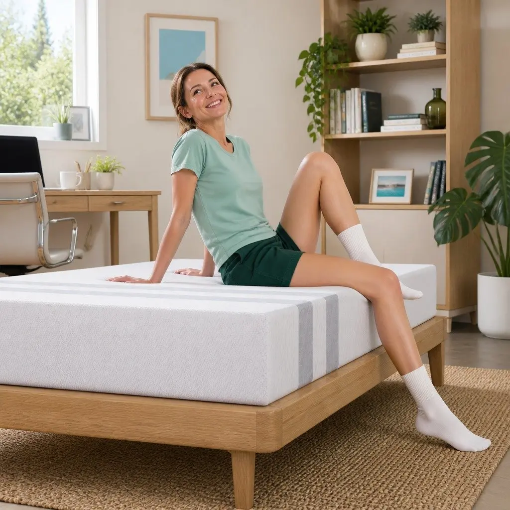 Single Memory Foam Mattress Medium Firmness 25cm White Gel-Infused Reversible