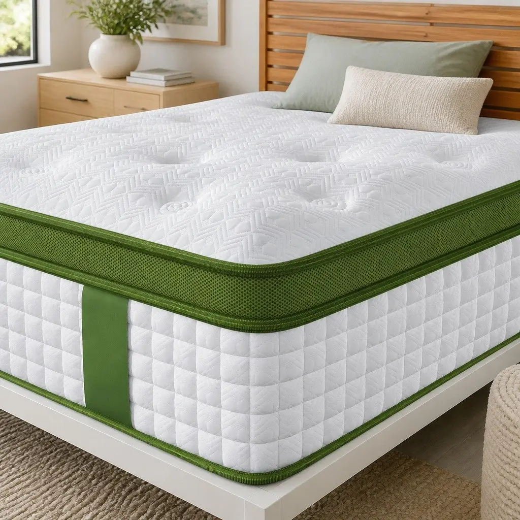 King Single Mattress Medium Firm 34cm Latex Hybrid 5 Zone Pocket Spring White