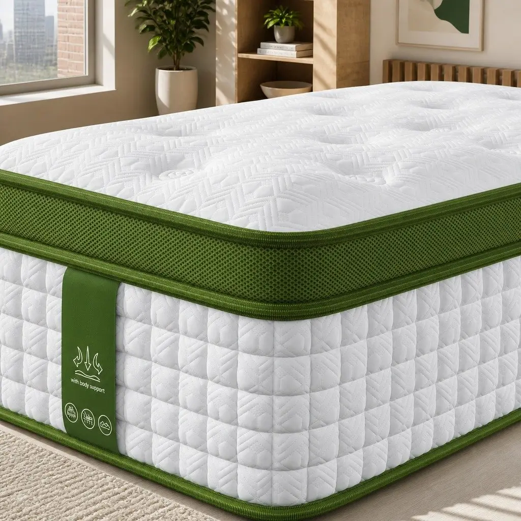 Queen Latex Hybrid Mattress 34cm Medium Firm 5 Zone Pocket Spring Bed Pressure