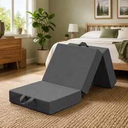 Single Folding Mattress 15cm Foam Trifold Portable Camping Guest Room Travel Bed