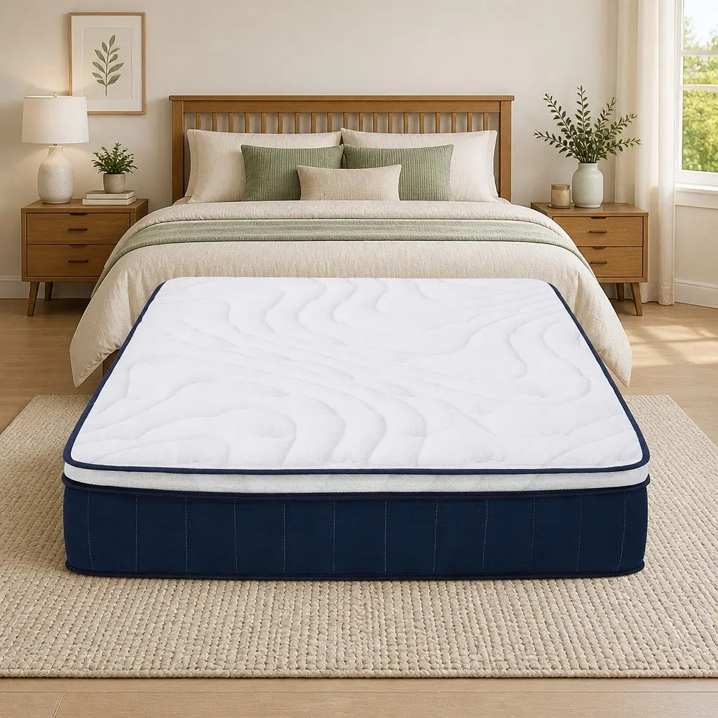 Single Pocket Spring Mattress 30cm Medium Firm Latex Lumbar Support White