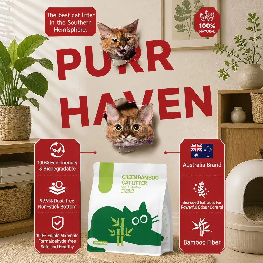 Bamboo Clumping Cat Litter Dust Free Natural Odour Control 7.5kg 3 Pack Flusable