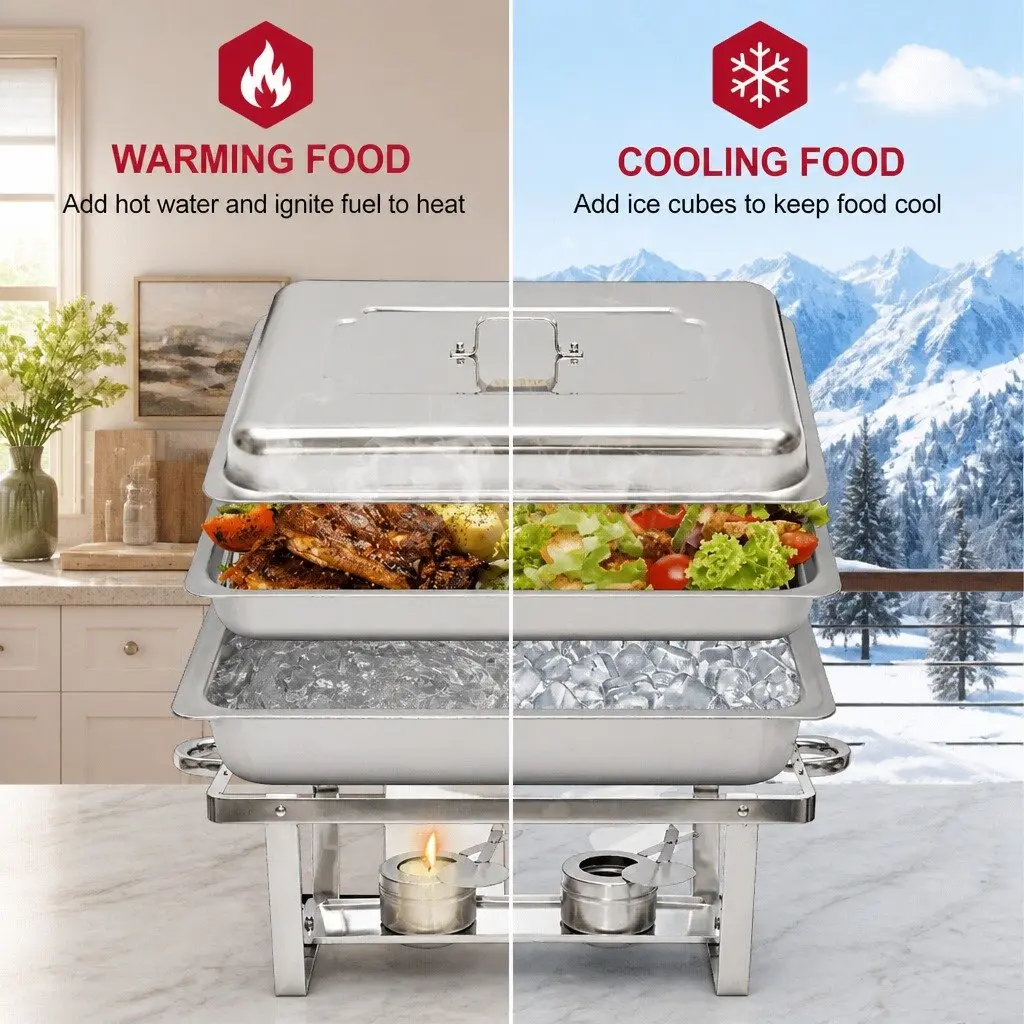 9L Stainless Steel Chafing Dish Set Food Warmer Buffet Bain Marie