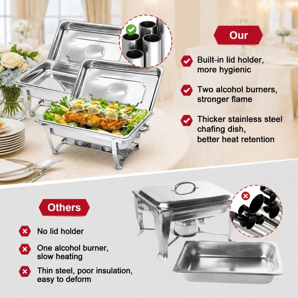 9L Stainless Steel Chafing Dish Set Food Warmer Buffet Bain Marie