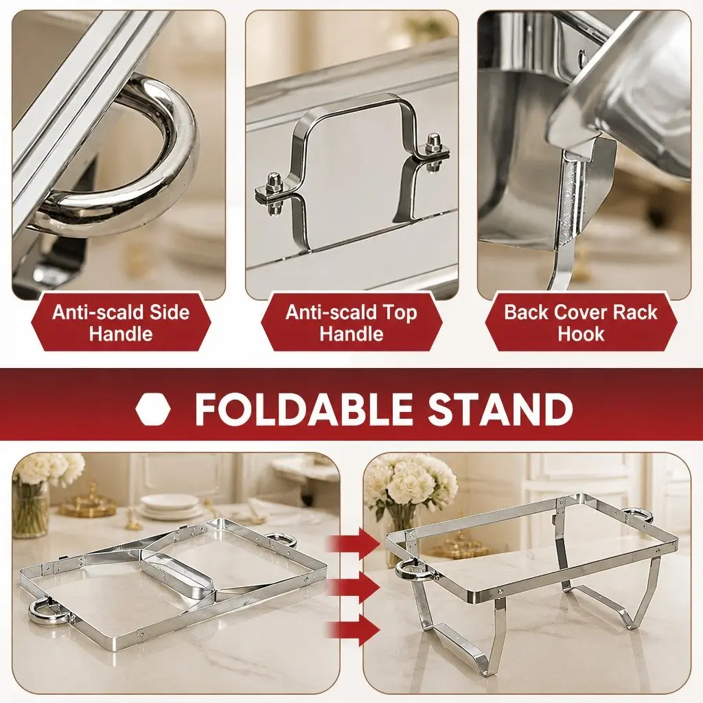 9L Stainless Steel Chafing Dish Set Food Warmer Buffet Bain Marie