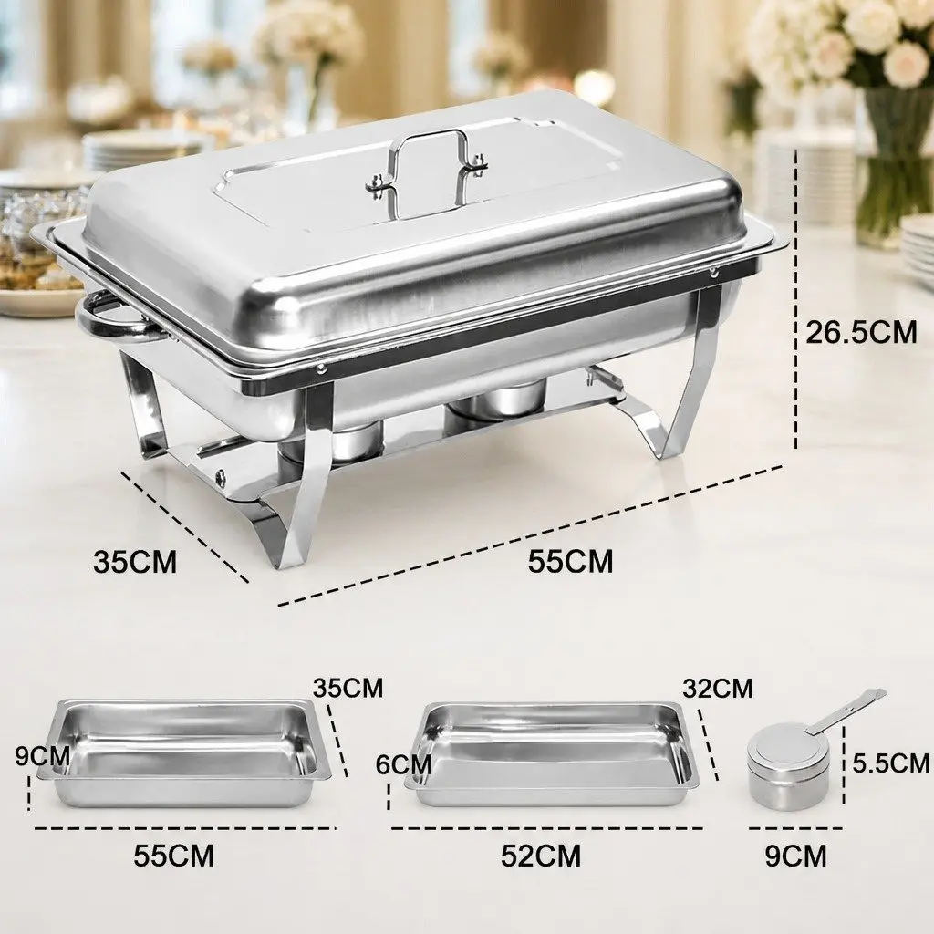 9L Stainless Steel Chafing Dish Set Food Warmer Buffet Bain Marie