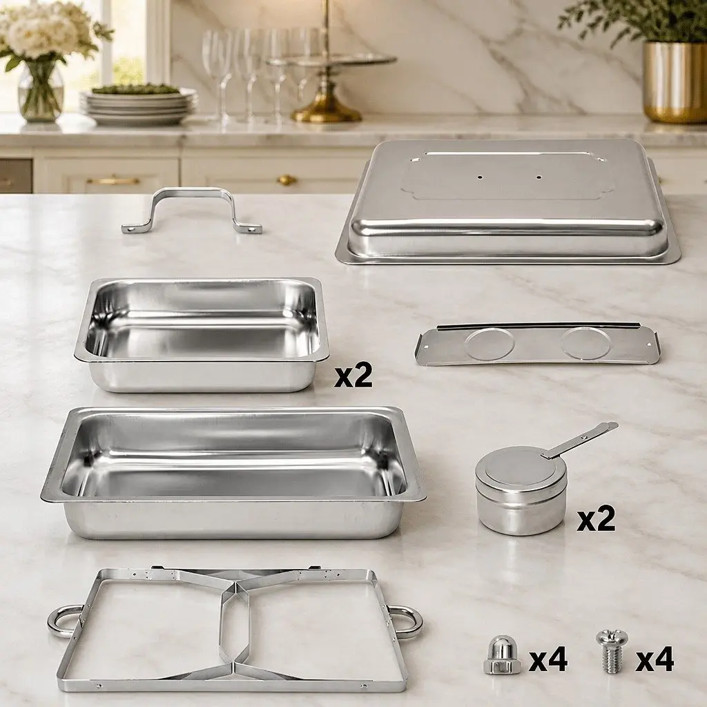 Chafing Dish Set Bain Marie Food Warmer 9L Stainless Steel Buffet Server
