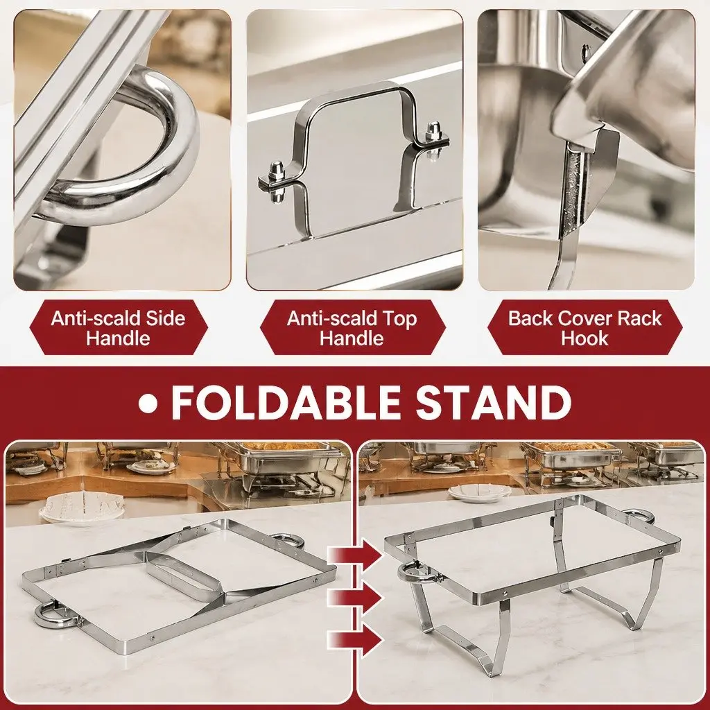 Chafing Dish Set Bain Marie Food Warmer 9L Stainless Steel Buffet Server
