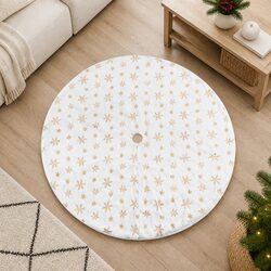 Warm Gold Christmas Tree Skirt 120cm with Easy Care