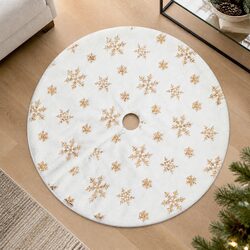 Reliable 90cm Sequin Snowflake Christmas Tree Skirt