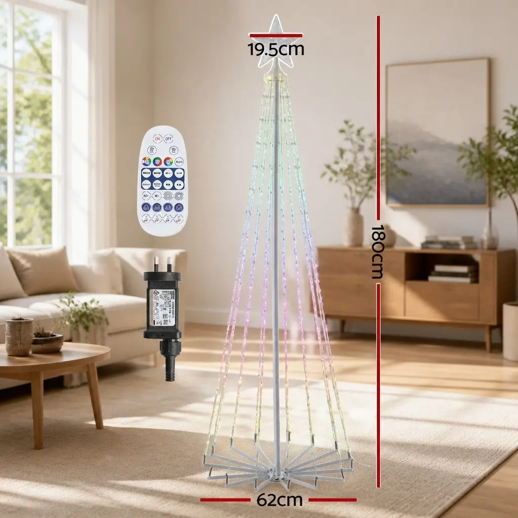 LED Christmas Tree 180cm RGB Multicolour Indoor Outdoor Remote Control