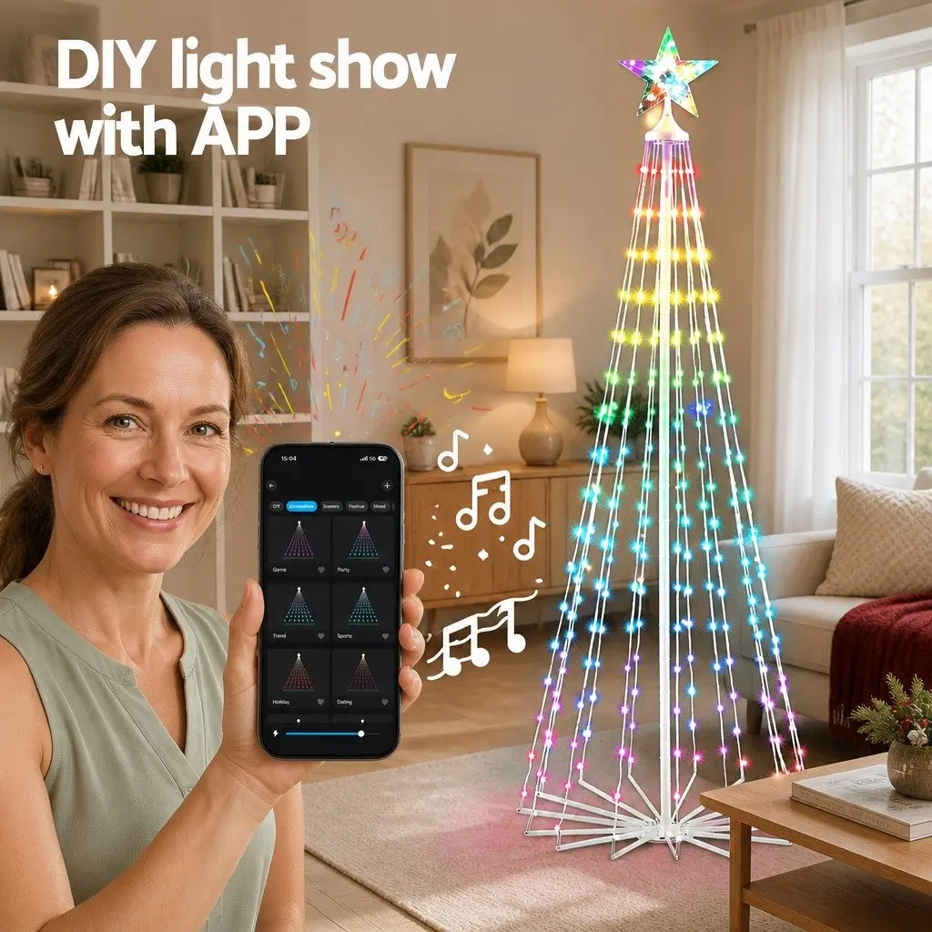 LED Christmas Tree 180cm RGB Multicolour Indoor Outdoor Remote Control