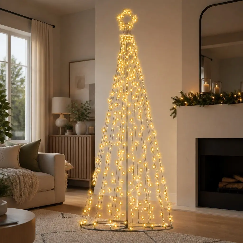 LED Christmas Tree Solar-powered 3.6M Warm White Lights Outdoor Indoor Decoration