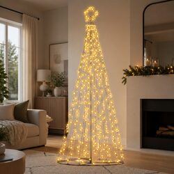 Reliable 12FT Solar LED Christmas Tree with Warm Lights