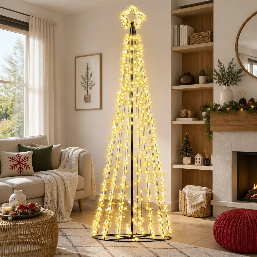LED Christmas Tree Solar-powered 3.6M Warm White Lights Outdoor Indoor Decoration