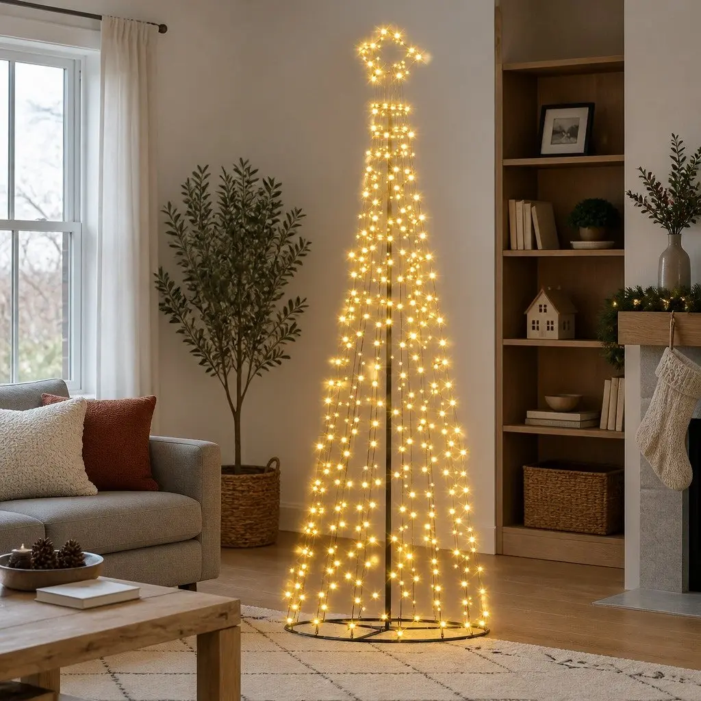 LED Christmas Tree Solar-powered 3.6M Warm White Lights Outdoor Indoor Decoration