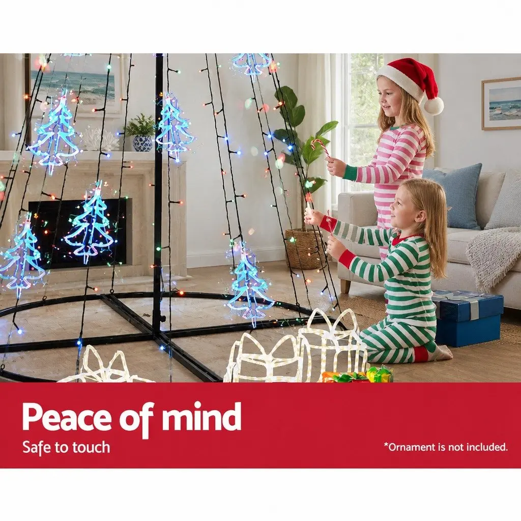 Solar Christmas Tree 2.1M Multi Colour LED Outdoor Indoor Decoration