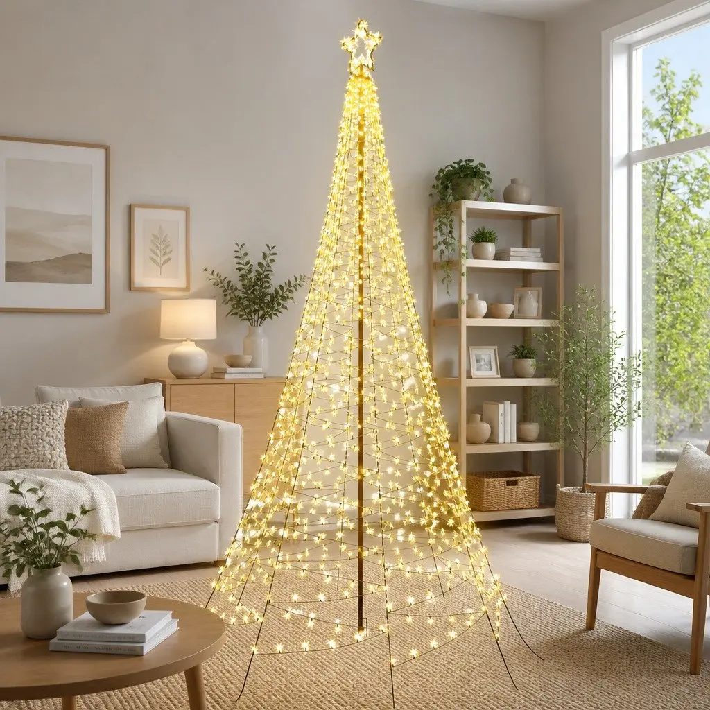 Pre-lit Christmas Tree Outdoor Decoration 3.6M Solar Powered 800 LED Warm White Lights