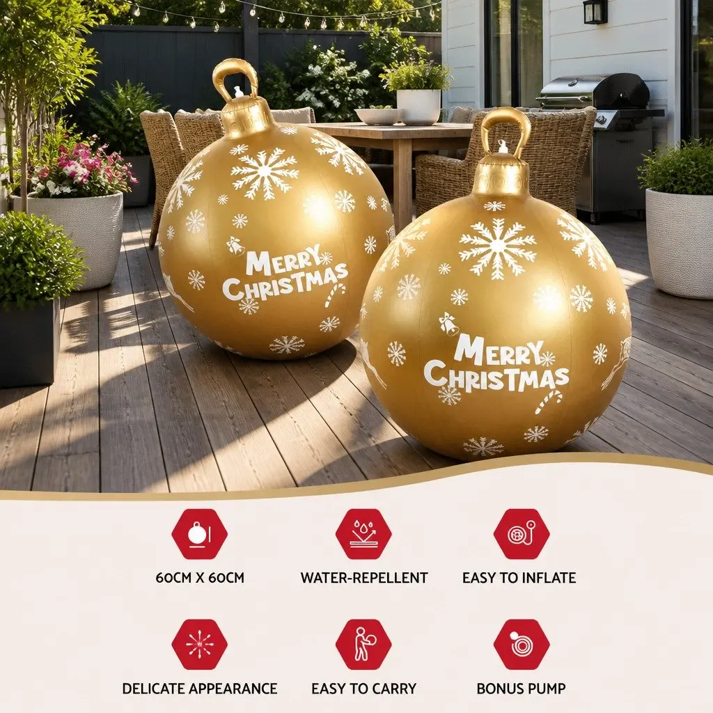 Christmas Inflatable Bauble 60cm Indoor Outdoor Decoration