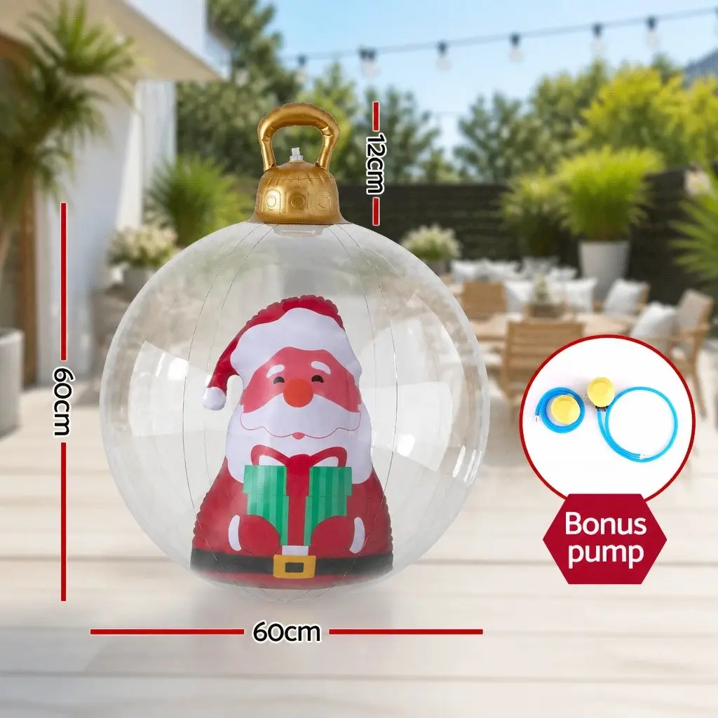 Inflatable Christmas Bauble Outdoor Decoration 60cm Transparent