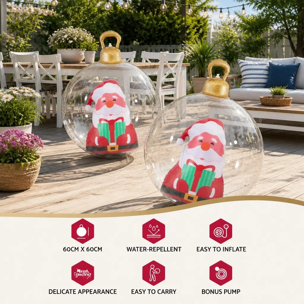 Inflatable Christmas Bauble Outdoor Decoration 60cm Transparent