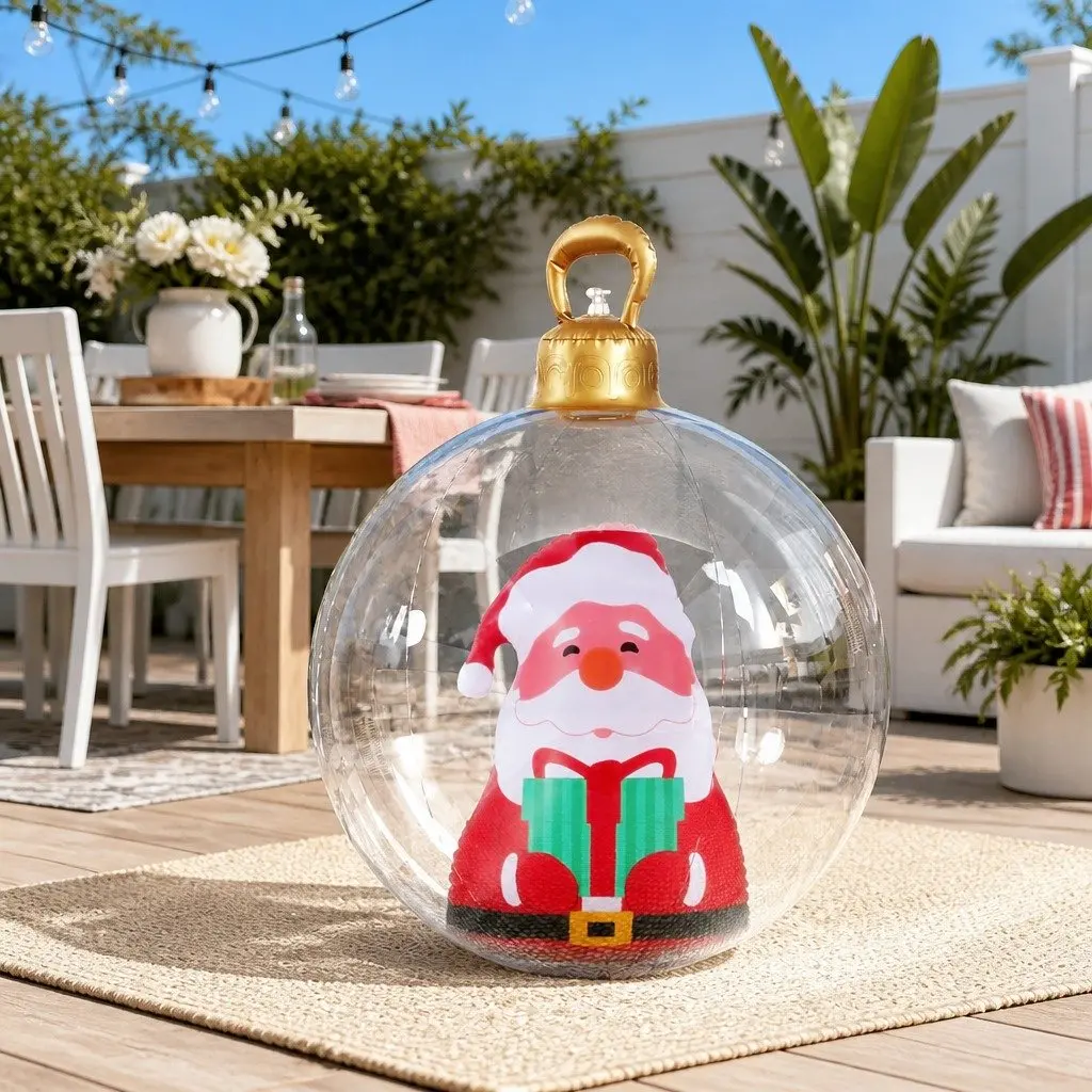 Inflatable Christmas Bauble Outdoor Decoration 60cm Transparent