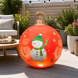 60cm Red Inflatable Christmas Ball: Practical Holiday Decoration
